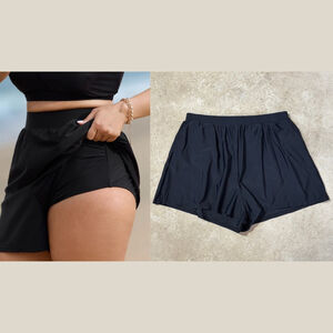 Bloomchic High Waisted Pockets Solid Pleated Swim Bottom Women’s 4X NWT